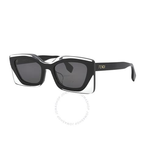 Fendi Grey Irregular Ladies Sunglasses FE40034U 